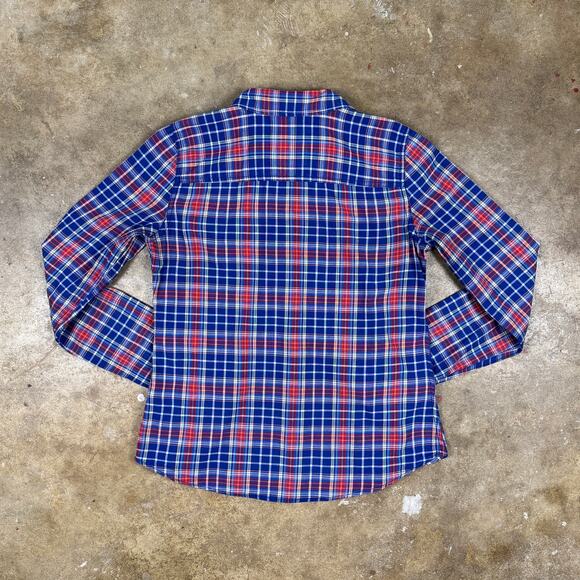 Abercrombie & Fitch Women’s Medium Y2K Plaid Button Up Shirt‎ Red Blue Cotton - Picture 4 of 10